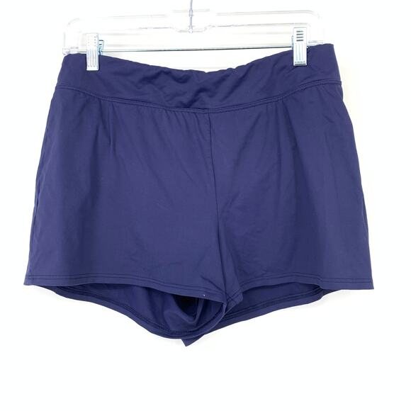 SOLD Lands End Swim Short Bottom Womens Size 10 Navy Blue - Picture 2 of 6